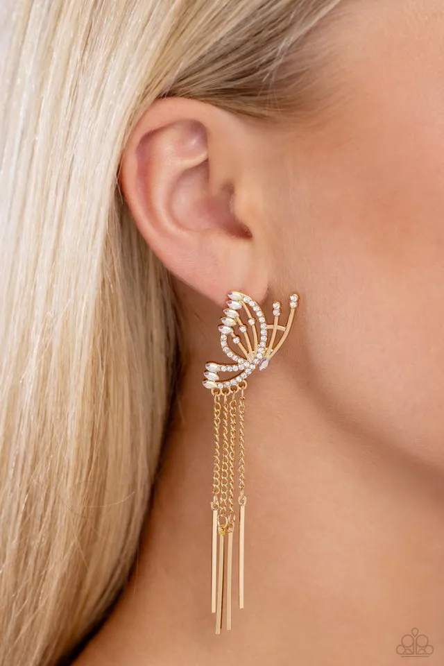 Paparazzi Earring ~ A Few Of My Favorite WINGS - Gold