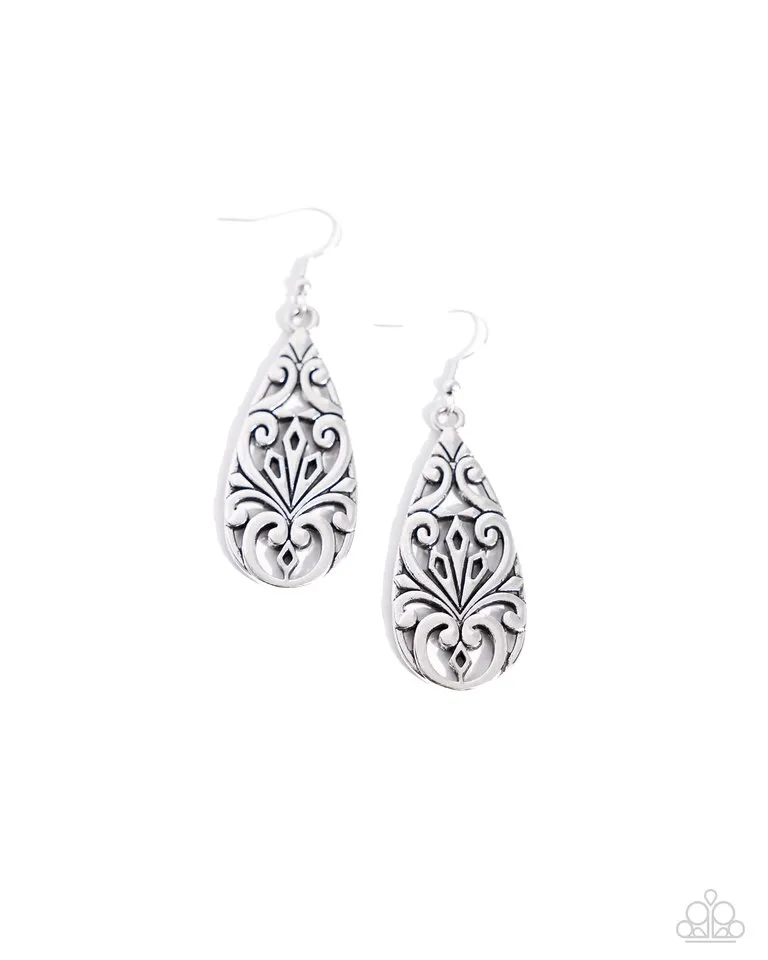 Paparazzi Earring ~ Eastern Elements - Silver