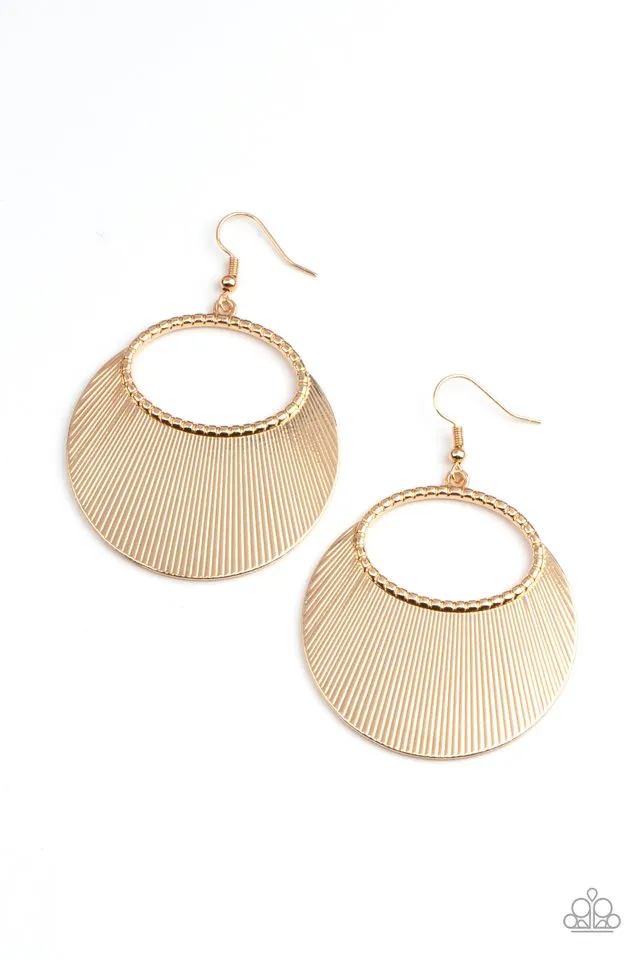 Paparazzi Earring ~ Fan Girl Glam - Gold