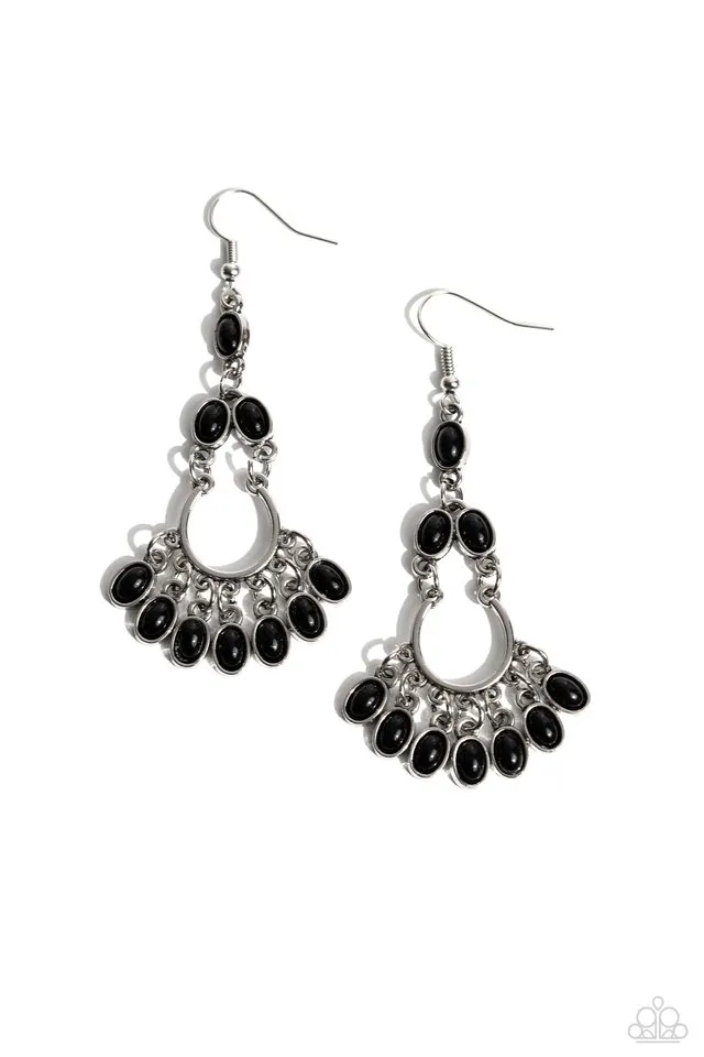 Paparazzi Earring ~ Girly Girl Getup - Black