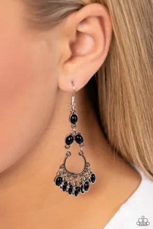 Paparazzi Earring ~ Girly Girl Getup - Black
