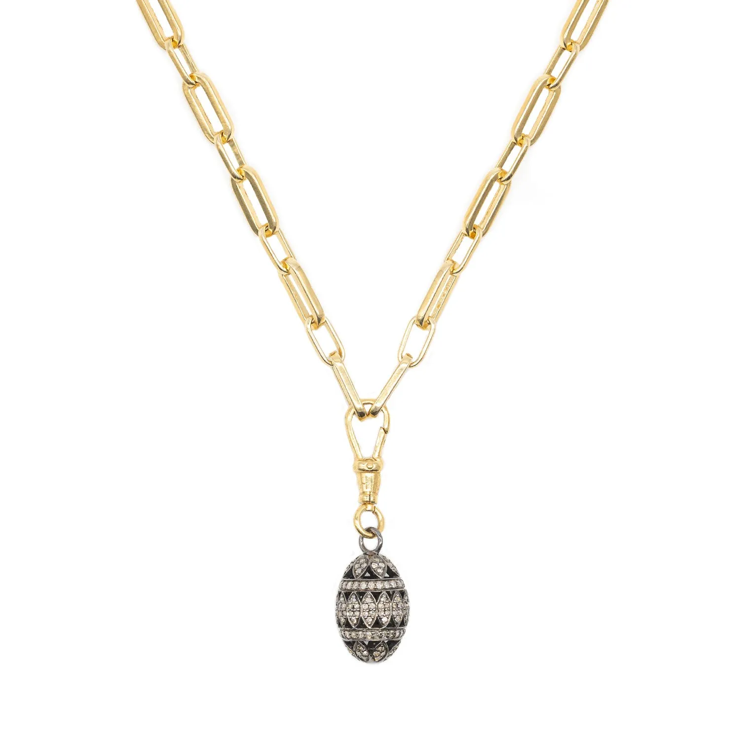 Pavé Diamond Egg Necklace