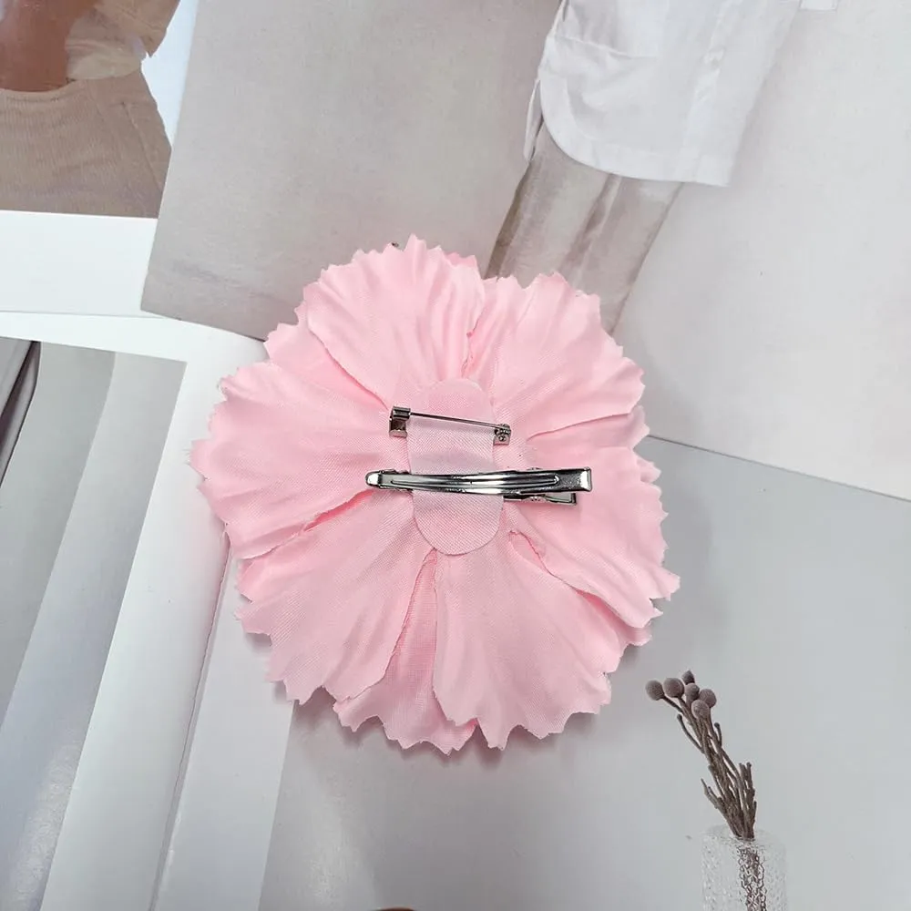 Peony Fabric Flower Brooches Oversize Lapel Pins Extra Big Brooch Delicate Dancing Party Prom Wedding Charm Banquet Dress Suit Guest Corsage Accessories Gifts Dancer Large Hairpin Clip 110mm