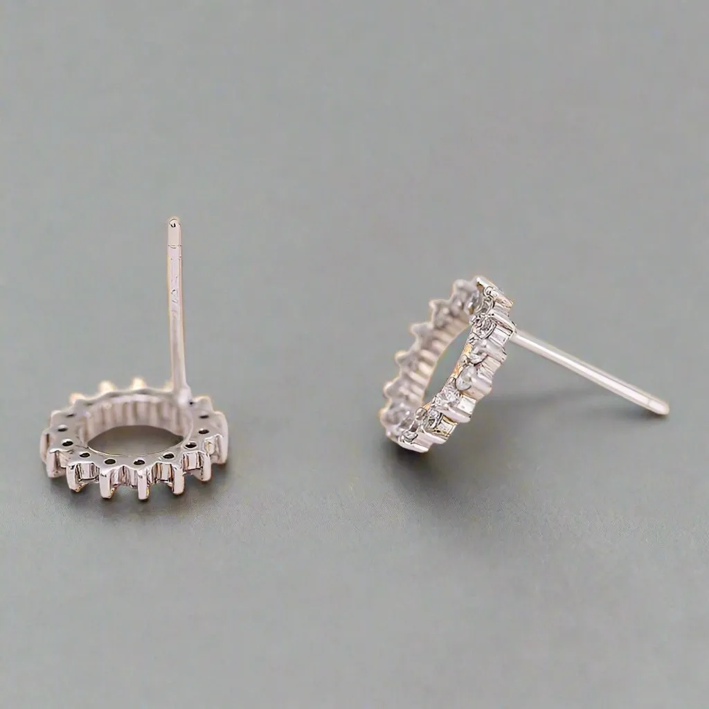 Perfect Circle Austrian Crystal Stud Earrings for Women – Elegant Round Crystal Jewelry