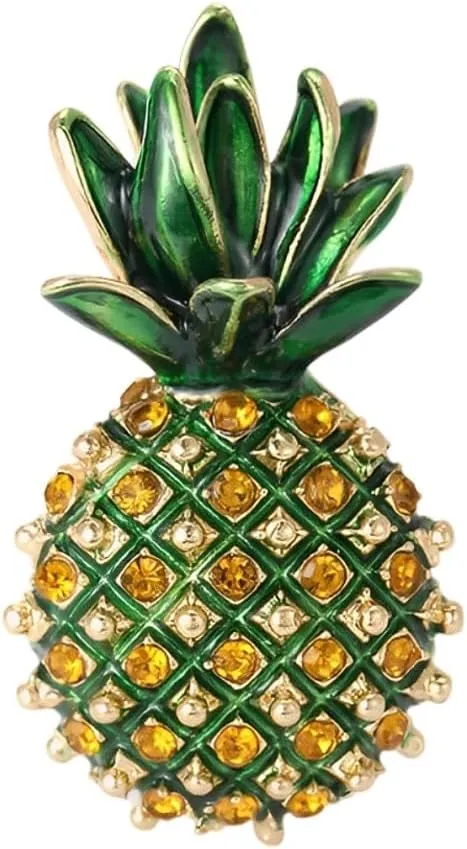 Pineapple Brooch Pins for Women, Green Leaf Pineapple Brooch Pin, Cute Pineapple Tropical Fruit Brooch Lapel Pin, Bohemian Pineapple Brooches Pins for Women Hat Bag Suit Dress Accessories Jewelry