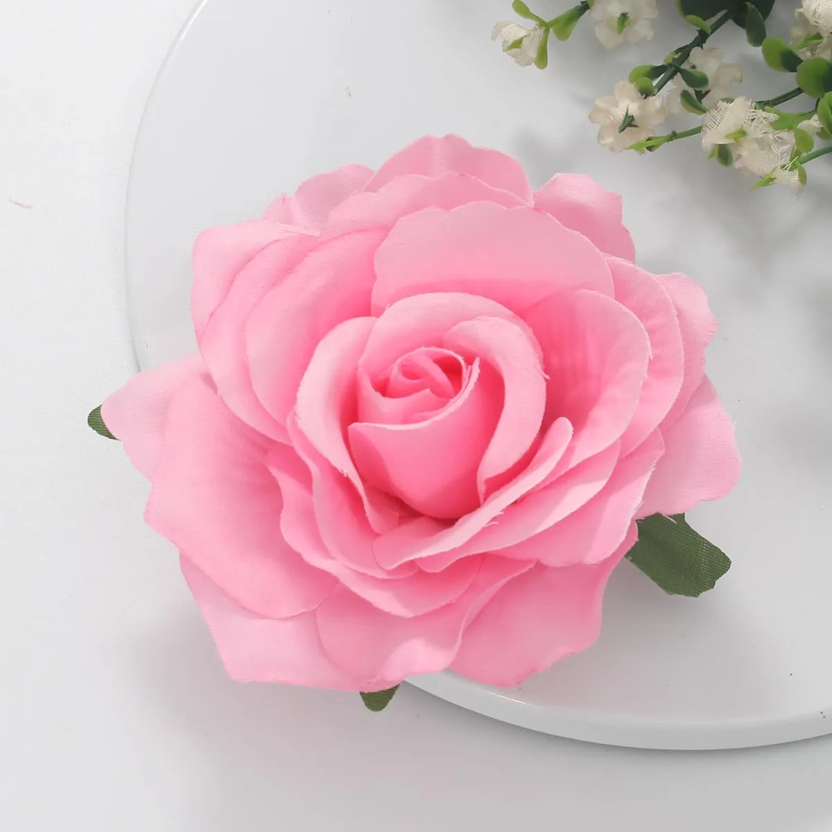 Pink Rose Brooches Flower Hair Clips for Women | Brooches and Pins | Hair Accessories | Valentines Hair Clips, Wedding Hair Accessories for Women | Lapel Pin