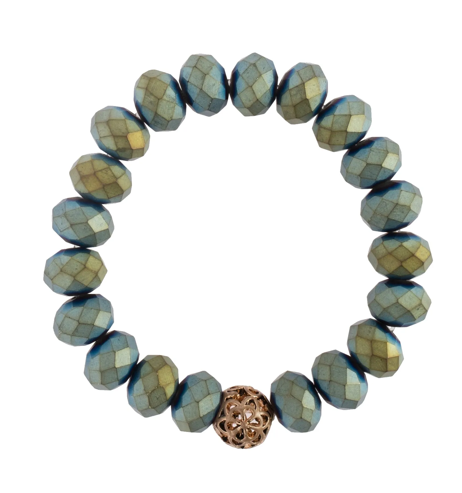 "Metallic Teal" Stretchy Bracelet
