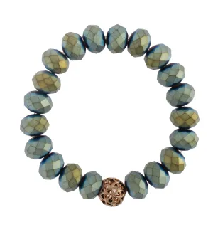 "Metallic Teal" Stretchy Bracelet