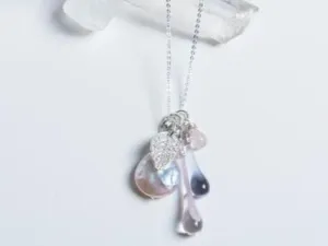 Raindrop Necklaces // Hand Blown Glass   Italian Silver