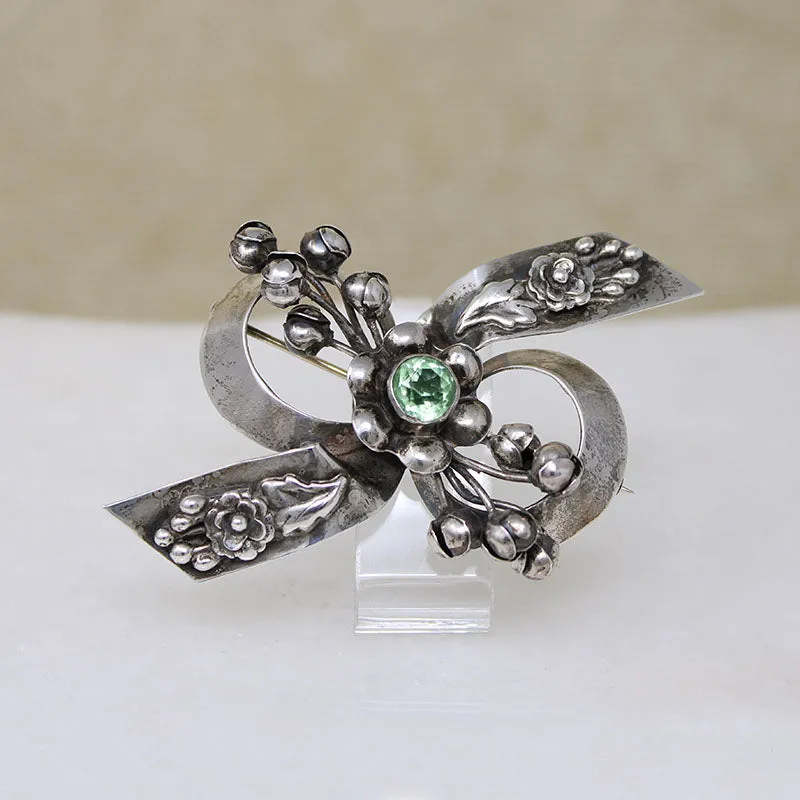 Ribbons & Flowers Sterling Silver Brooch from Hobé
