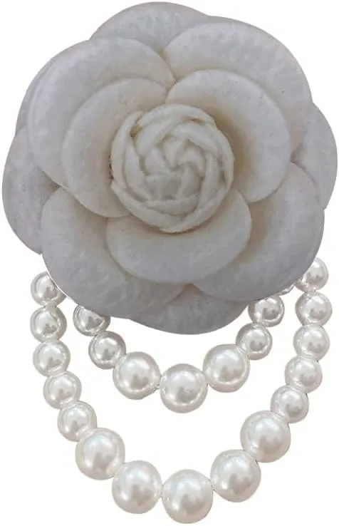 Rose Camellia Flower Brooches Lapel Pins Dainty Satin Fabric Brooches Camellia Flower Brooch Pin for Women Wedding Part Dance Clothes Accessories Jewelry