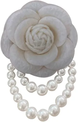 Rose Camellia Flower Brooches Lapel Pins Dainty Satin Fabric Brooches Camellia Flower Brooch Pin for Women Wedding Part Dance Clothes Accessories Jewelry
