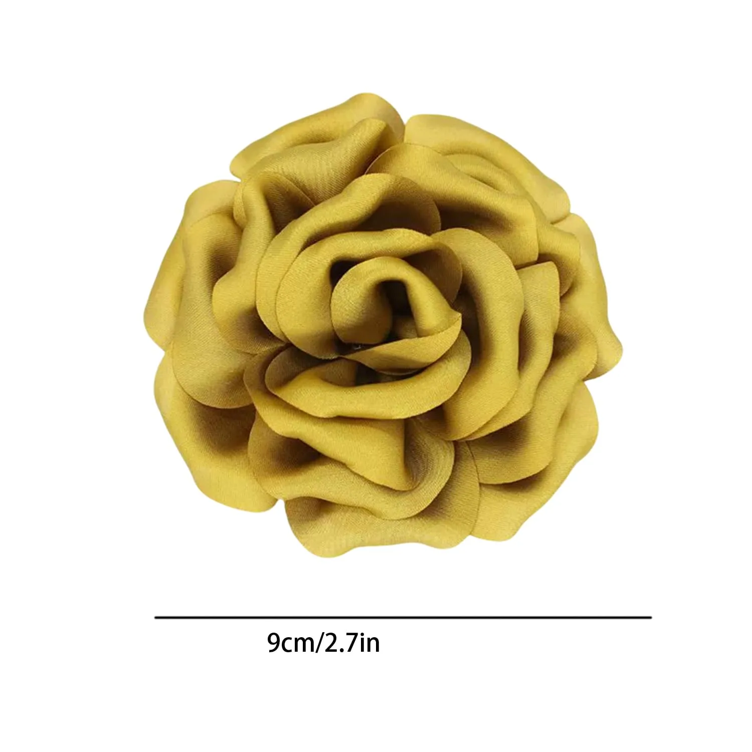 Rose Flower Brooches and Pins for Women Camellias Flower Pins Rose Pins for Clothes Party Prom Clothes Accessories Jewelry (yellow)