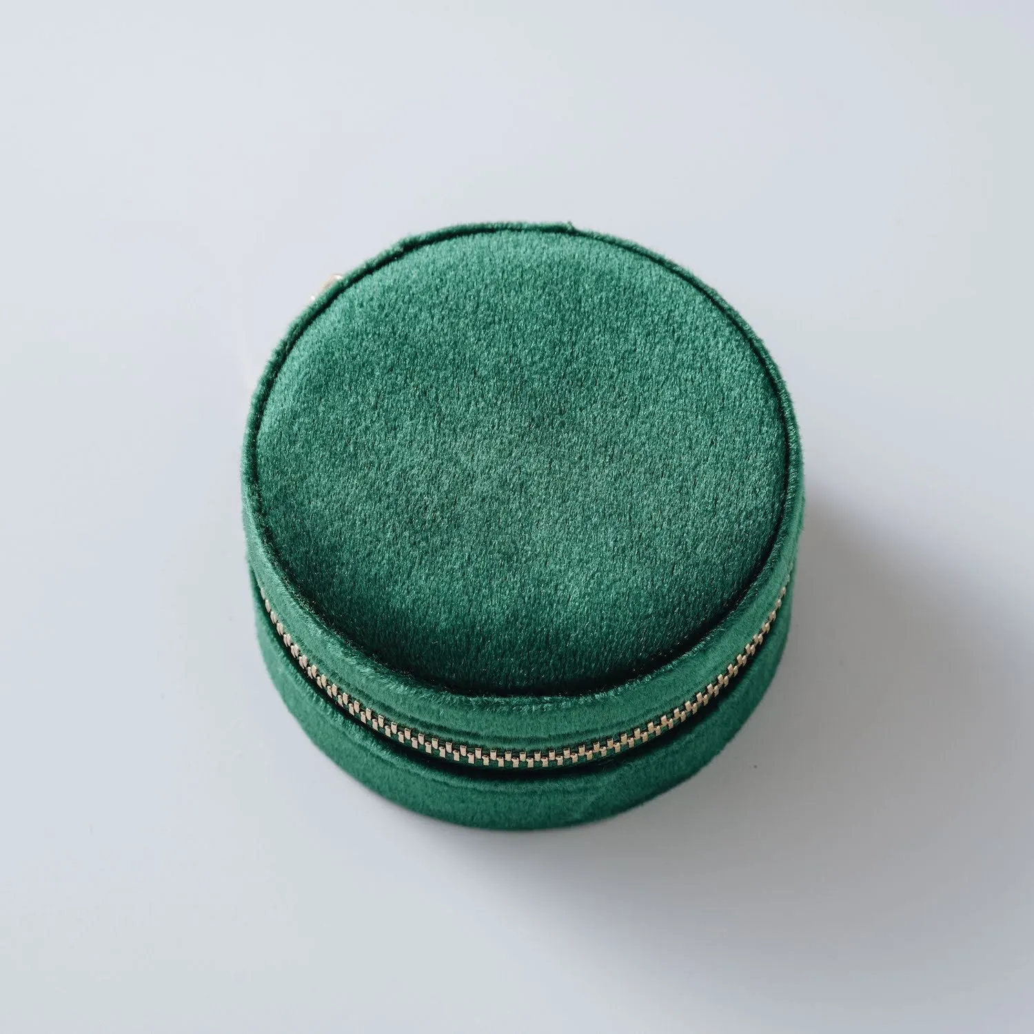 Round Velvet Jewelry Box with Birth Flower