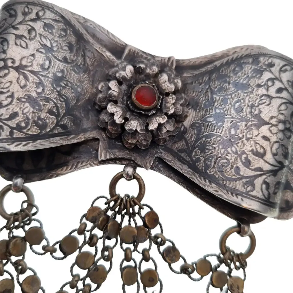 Silver niello brooch, antique victorian jewelry, brooch collection.