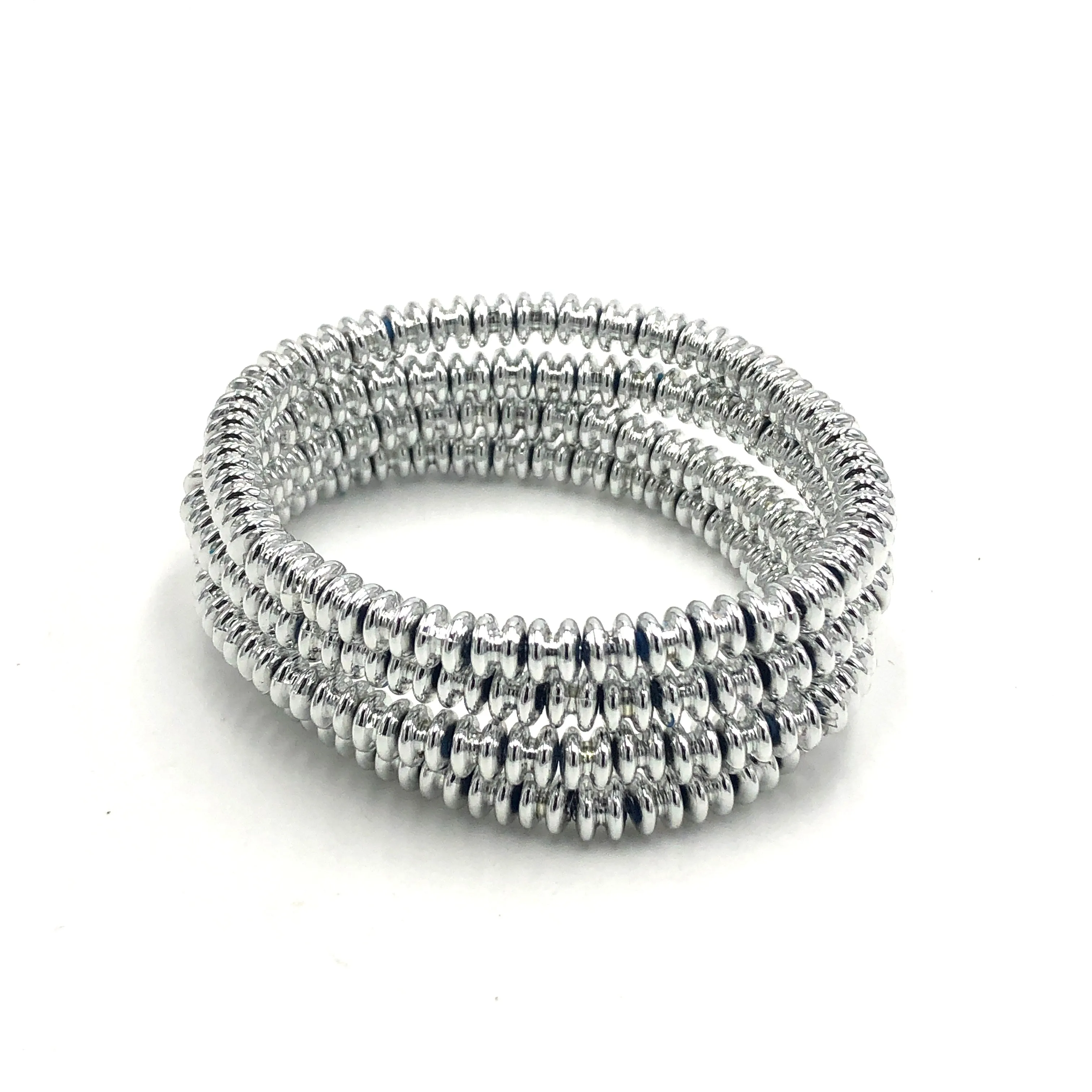 Silver Surfer Stack and Stretch Bracelet Set