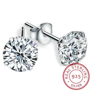 Sparkling Crystal Silver Stud Earrings: Elegant Wedding Jewelry