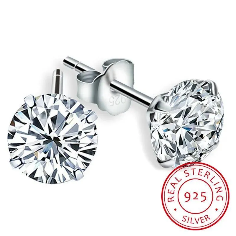Sparkling Crystal Silver Stud Earrings: Elegant Wedding Jewelry