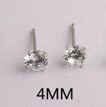 Sparkling Crystal Silver Stud Earrings: Elegant Wedding Jewelry