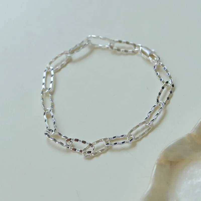 Square Cut Chain Bracelet Gold Silver
