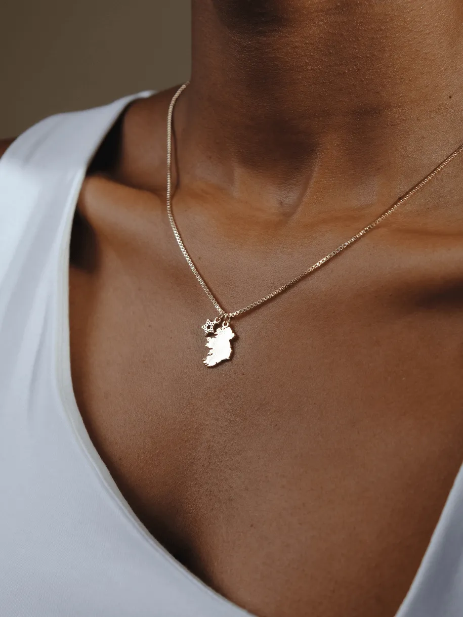 Star Éire Map Necklace in SILVER