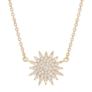 SUNBURST NECKLACE, ROSE GOLD