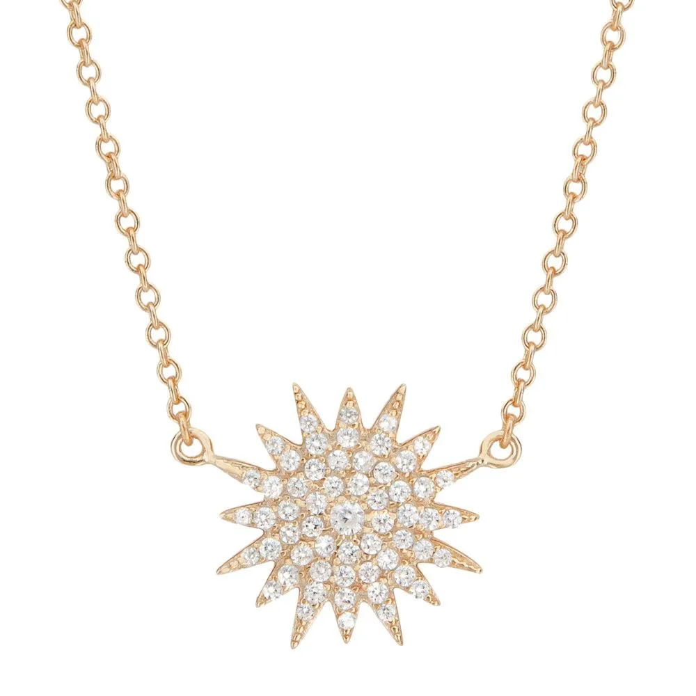 SUNBURST NECKLACE, ROSE GOLD