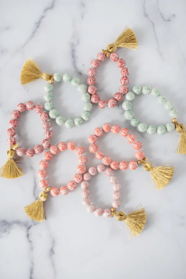The Barre Tassel Bracelet in Orange