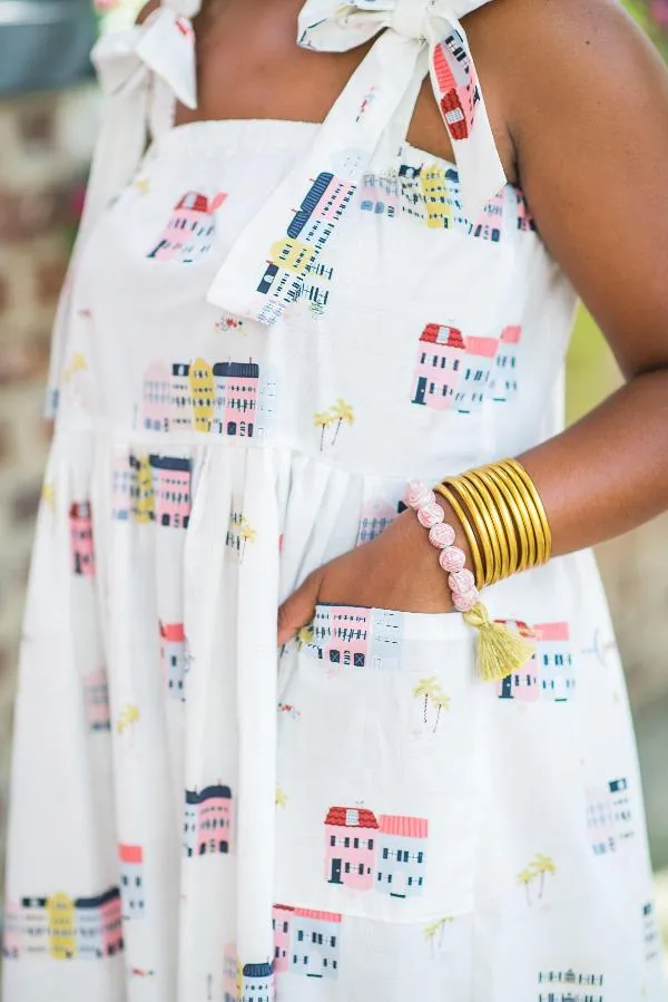 The Barre Tassel Bracelet in Pink