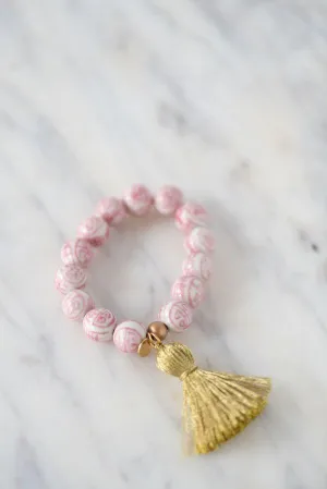 The Barre Tassel Bracelet in Pink