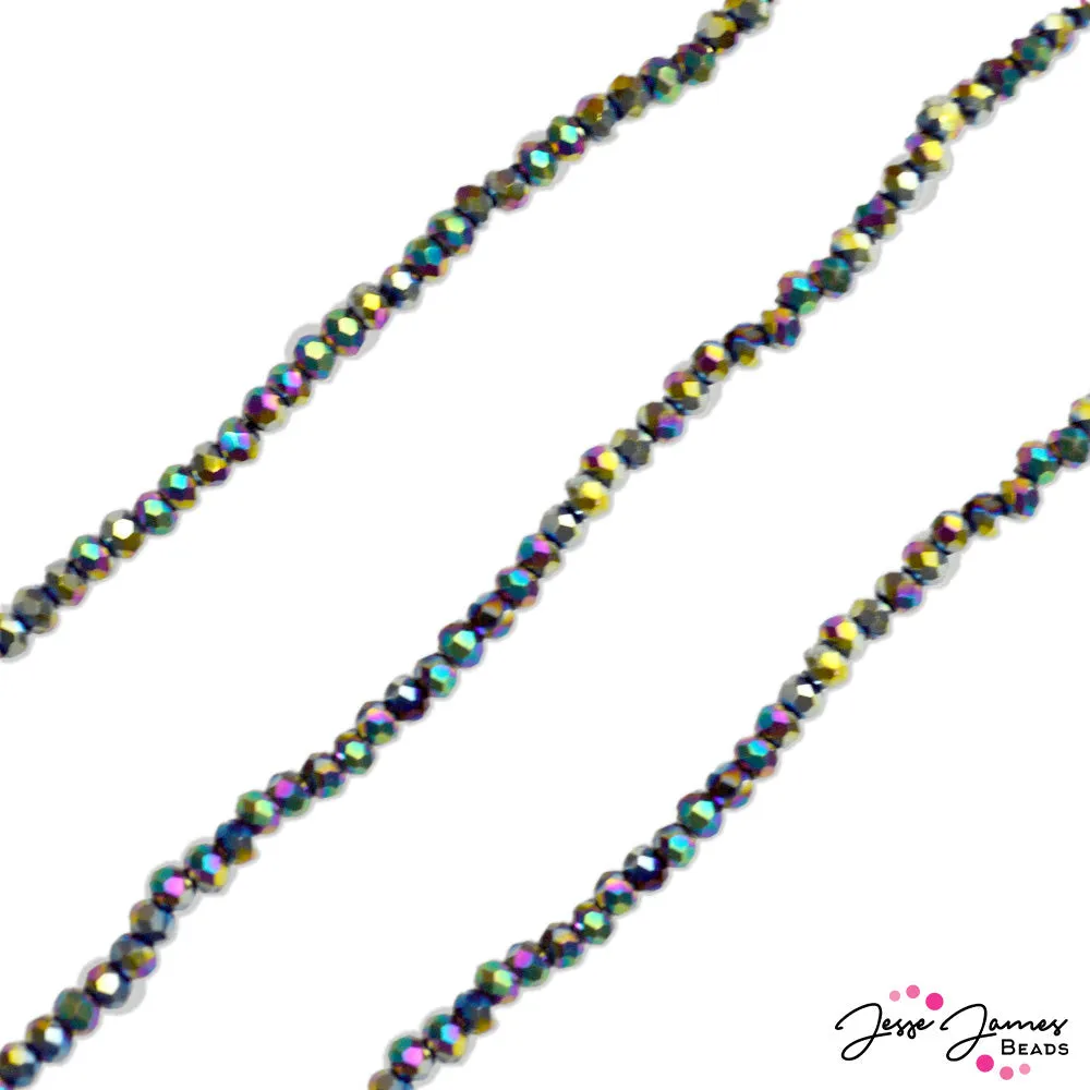 Thunder Polish Glass Strand 4x3mm in Rainbow Rhapsody