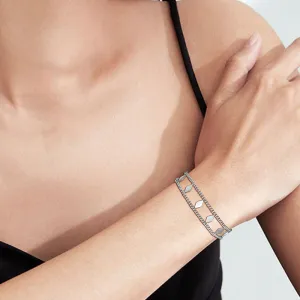 Tokyo Mart Layered Link Bracelets for Women Stainless Steel