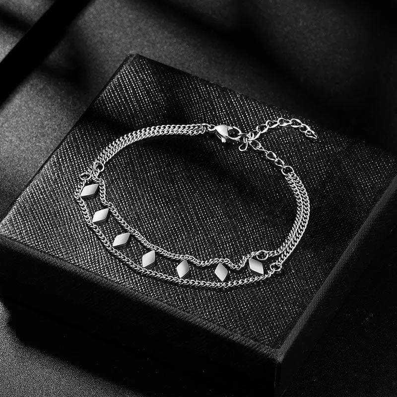 Tokyo Mart Layered Link Bracelets for Women Stainless Steel