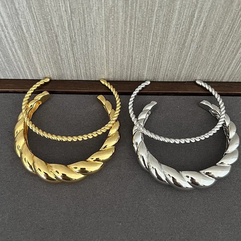 Twist Texture Open Bracelet