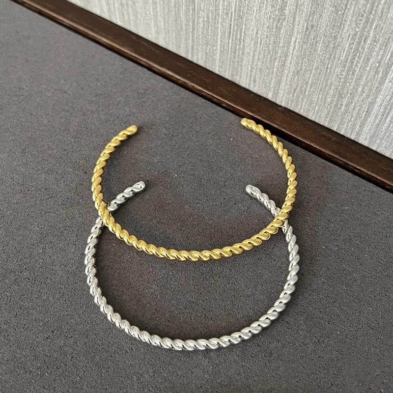 Twist Texture Open Bracelet