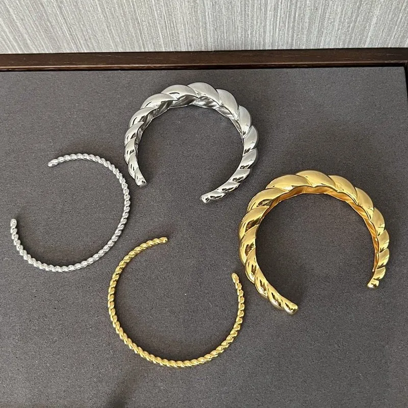Twist Texture Open Bracelet