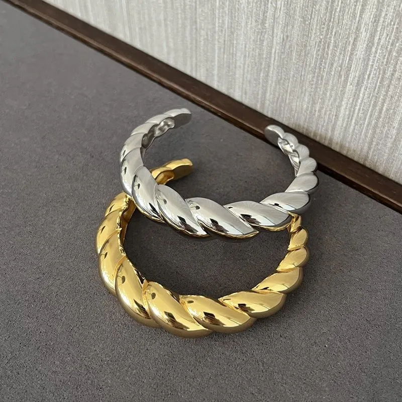 Twist Texture Open Bracelet