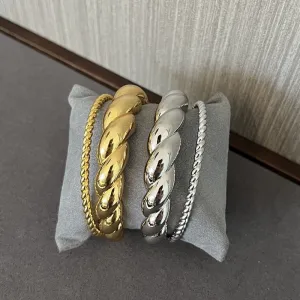 Twist Texture Open Bracelet