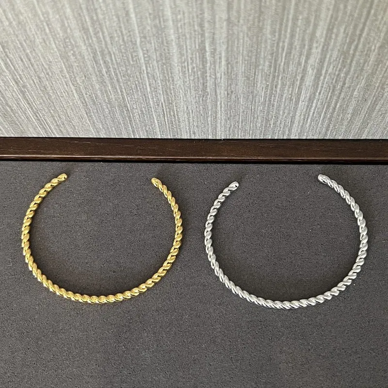Twist Texture Open Bracelet