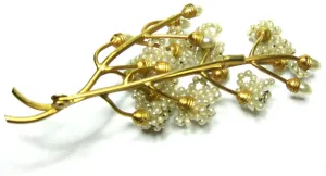 Vintage 1930s Faux Pearl Flower Brooch