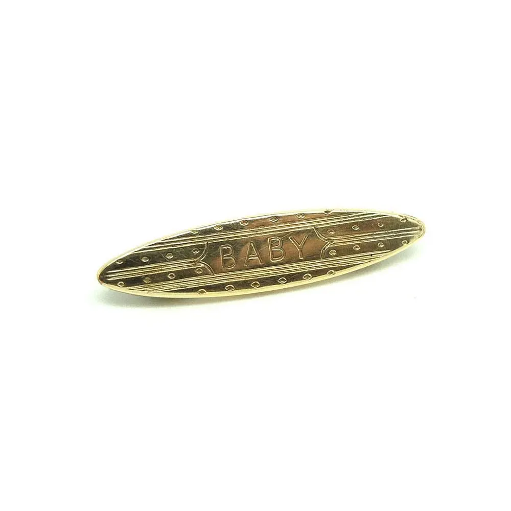 Vintage 1930s Gilt 'Baby' Name Brooch