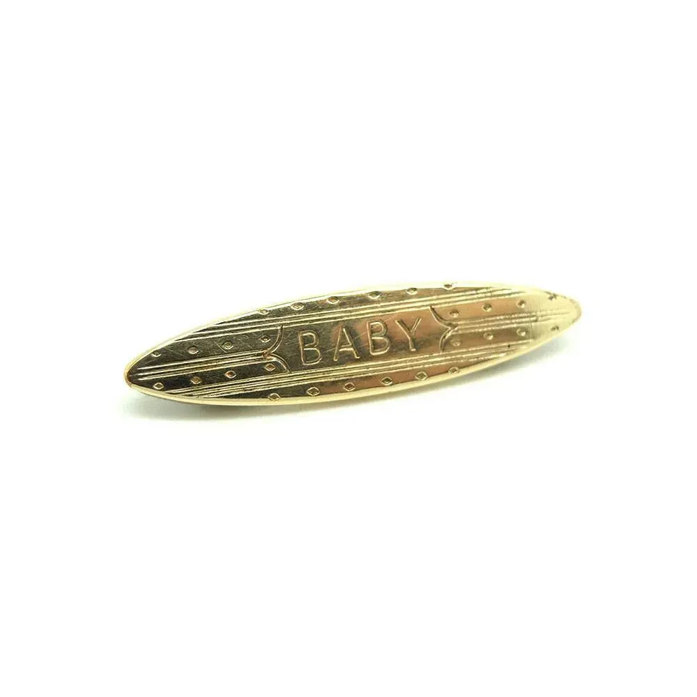 Vintage 1930s Gilt 'Baby' Name Brooch