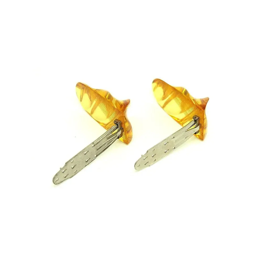 Vintage 1940s Apple Juice Bakelite Dress Clips