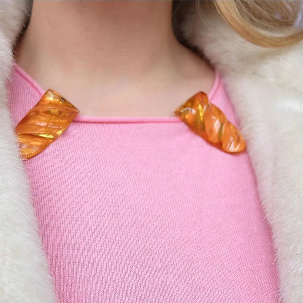 Vintage 1940s Apple Juice Bakelite Dress Clips