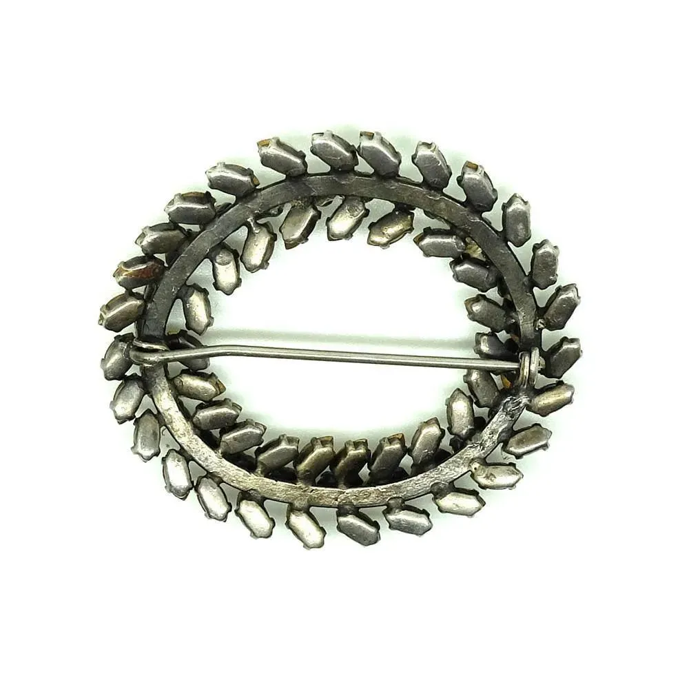 Vintage 1940s Diamante Oval Brooch