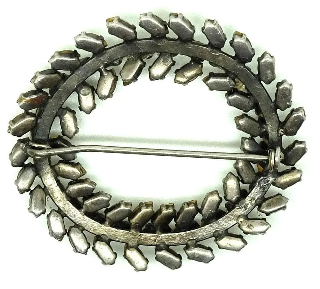 Vintage 1940s Diamante Oval Brooch
