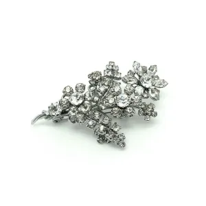 Vintage 1950's Diamante Flower Spray Brooch