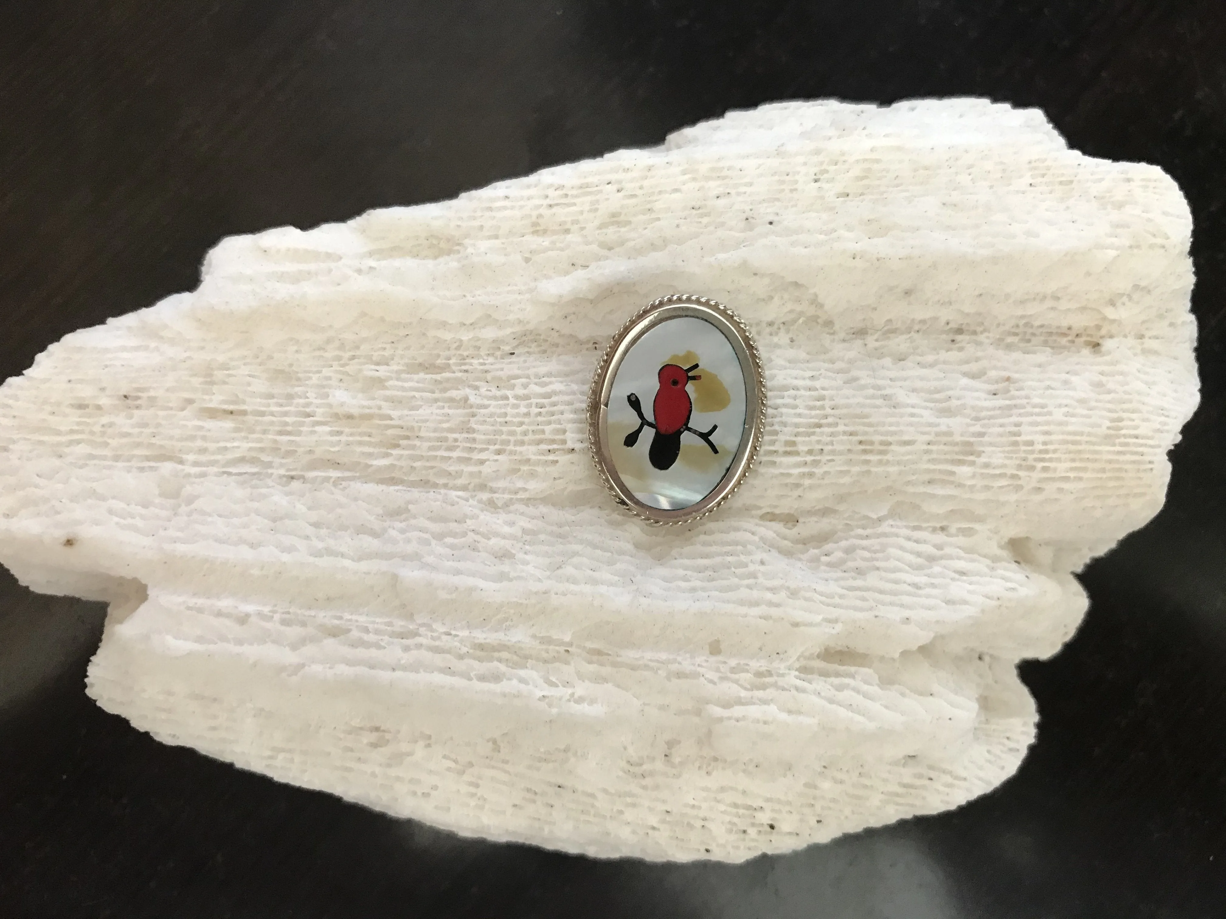 Vintage Alpaca Mexico Silver Abalone Inlay Pins or Pendants