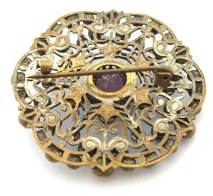 Vintage Bohemian 1930s Czech Coloured Brooch