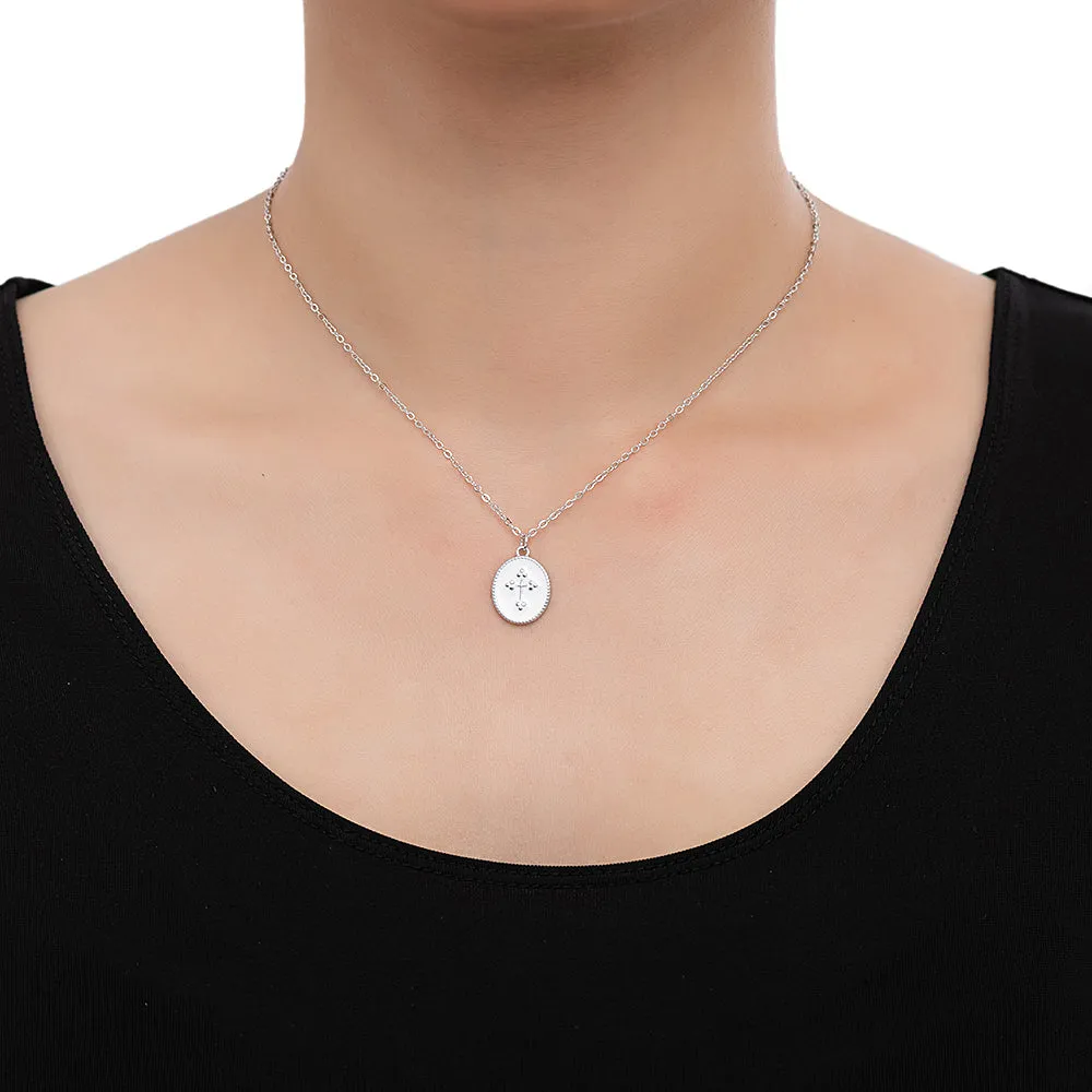 White Cross Necklace